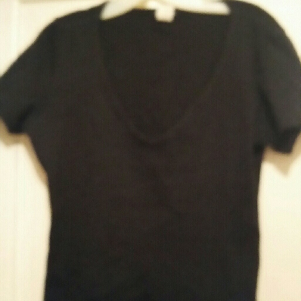 R.I.X Black Low Cut Sexy Top Sz PL